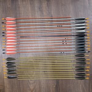 Hunting and Archery Aluminum Arrows Lot of 37 and Neet Leather Quiver